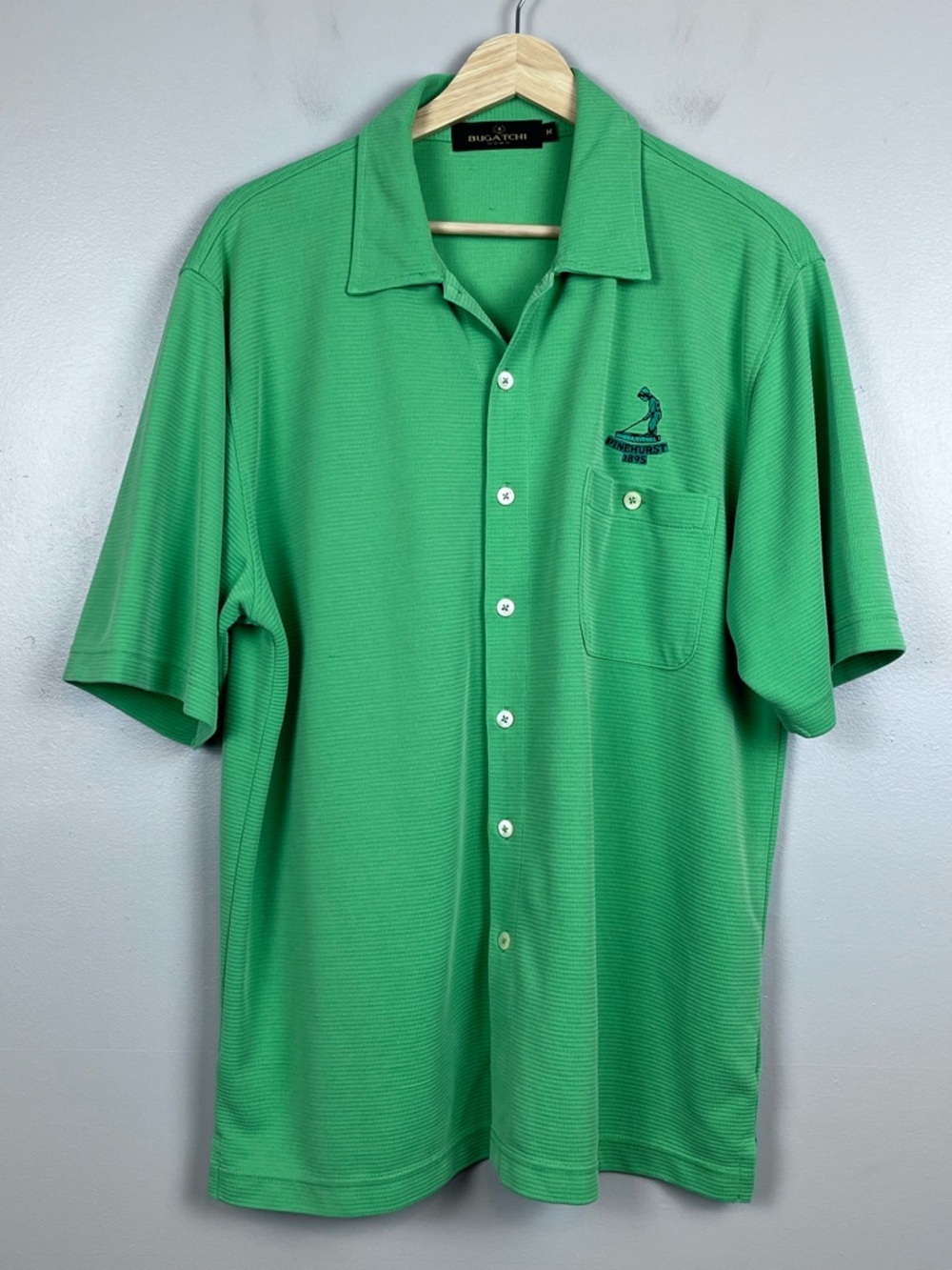 Bugatchi Uomo Men's Knit Modal Shirt with Pinehurst Golf Logo Size M; Resortwear